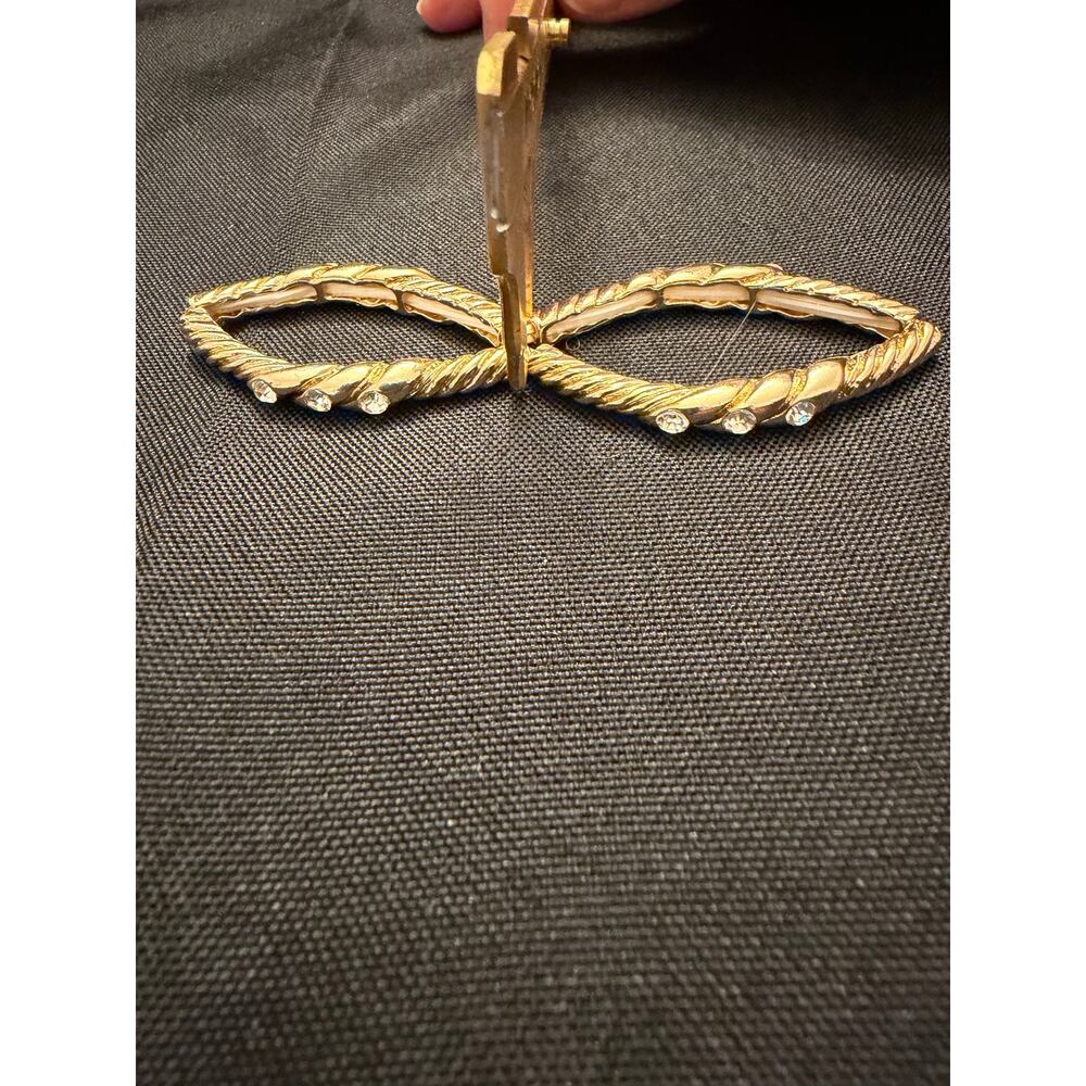 Gold Tone Elastic Rhinestone Mesh Buckle Expansion Stretch Bracelet Lot Set Sz 7 - Picture 6 of 10
